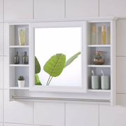碳纤维浴室镜洗手卫生间镜子带置物架洗漱储物收纳梳妆壁挂式镜柜