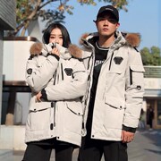 2021年韩国Runningman军工装羽绒服女中长款情侣同款男