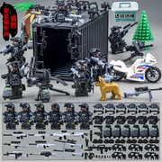 军事人仔特种兵集装箱中国积木特警男孩子儿童，益智拼装玩具