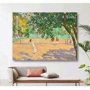 约翰拉威利《橙树下的网球》客厅装饰画印象派风景人物挂画无框画