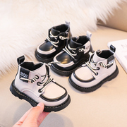 男宝宝靴子秋冬二棉加绒软底6-12个月婴儿小皮鞋1一2-3岁女童皮靴