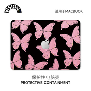 VISION紫色蝴蝶macbook保护壳适用苹果电脑16寸笔记本macbookpro保护套air13外壳2023pro14寸轻薄M2贴膜