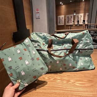 可爱卡通米兔大容量手提购物袋露营旅行行李包可折叠单肩斜挎包