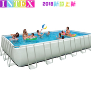 intex充气泳池家庭室外大型游泳池灰色长方形支架成人泳池