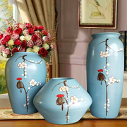 创意欧式陶瓷花瓶三件套家居，客厅摆件结婚礼物插花花器装饰品