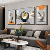 北欧客厅装饰画现代简约沙发，背景墙挂画轻奢大气现代抽象几何壁画