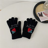 手套女冬天可爱草莓卡通加绒保暖防风韩版学生百搭可触屏五指手套