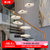 楼梯灯长吊灯复式楼客厅现代loft吊线，灯新中式北欧荷叶公寓创意灯