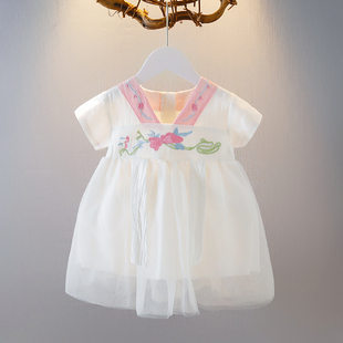 婴儿童装女宝宝夏装1-3岁裙子，2洋气复古公主裙夏季女童汉服连衣裙