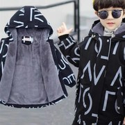 韩版男童冬季棉服中长款2023洋气炸街派克服儿童加绒加厚外套