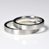 pt950铂金戒指情侣款拉丝，原创设计结婚对戒男女直角素圈一对刻字