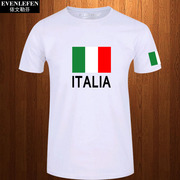 意大利t恤短袖男女体育运动足球，衣服休闲旅游半截，袖纯棉衫italia