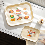 韩国ins可爱卡通密胺托盘家用水果盘零食盘子桌面杂物饰品收纳盘