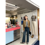 dazaige韩版设计感外套，女宽松显瘦短款长袖，夹克麂皮外套