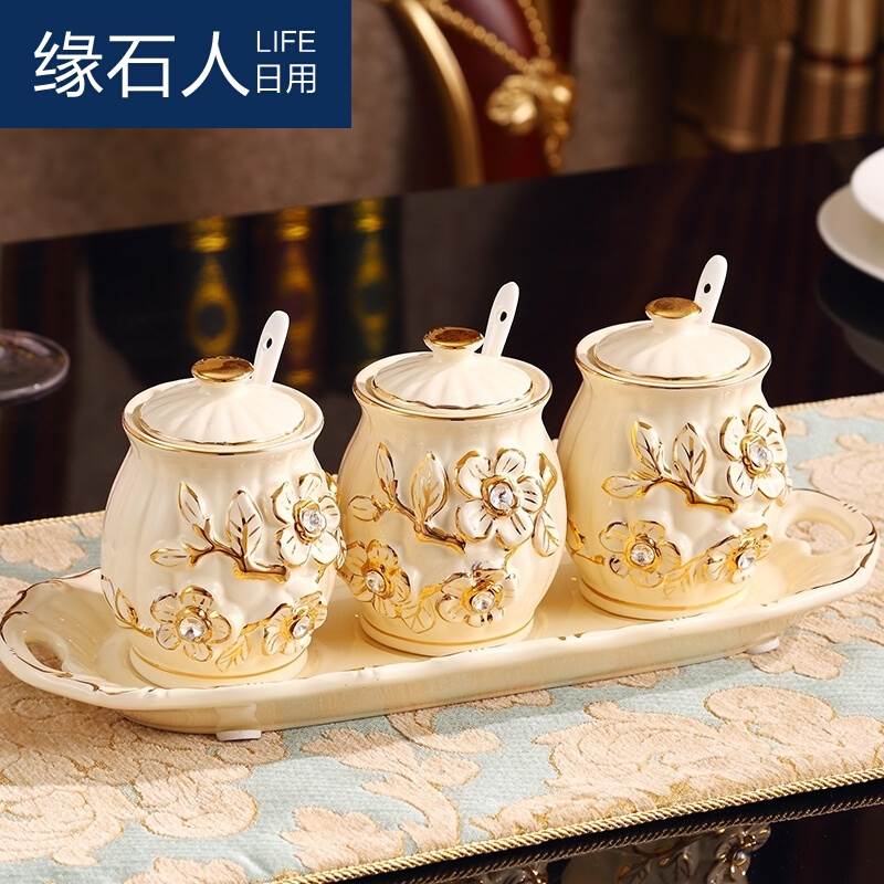 European style ceramics Cruet kitchen Storage Bottles Containers Three-piece Suitein the Kitchen/Cooking utensils , Kitchen Gadgets/Kitchen storage , Storage jars/Kitchen storage containers , Seasoning bottles category - from Buy2taobao.com to provide professional Taobao agent buy service