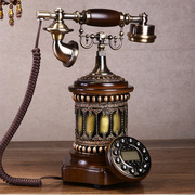时尚实木创意仿古欧式复古电话机家用座式电话机座机来电显示