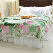 欧式法式手工拼布工艺绗缝夹棉纯棉单件被套床盖空调被多功能床品