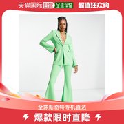 香港直邮潮奢asos女士，suit设计长筒针织，喇叭夏装绿色裤子