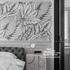 销法式现代时尚轻奢黑白树叶背景墙纸个性定制壁画卧室客厅无缝墙