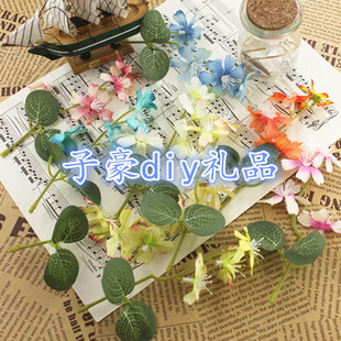 清新仿真diy手工假花绢布花仿真彩蝶菊花 婚庆花环花藤家居装饰花