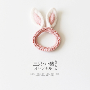2021秋冬季兔耳朵，发绳发饰甜美可爱小兔子少女发圈橡皮筋头绳