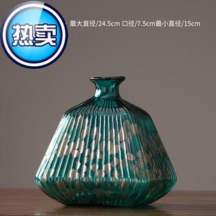 新古典简约玻璃r花瓶 创意家居装饰品摆设 客厅玄关样板间插花花