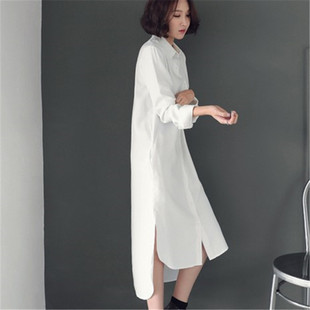 2024夏季韩版白衬衫女长袖韩范长(韩范长)款，宽松超薄衬衣清凉舒适通勤