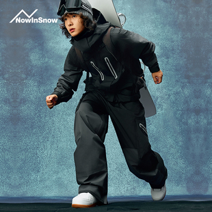 nowinsnow专业3l单板滑雪服，女套装保暖机能，风防水全压胶滑雪裤男