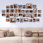 相框组合照片墙客厅装饰画挂画相架多框实木免打孔免费洗照片创意
