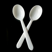 一次性勺子加厚白色汤勺塑料调羹粥勺刨冰勺独立甜品餐勺2000支