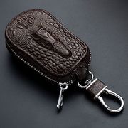 高档鳄鱼纹真皮腰挂钥匙包，男士双层多功能，家用锁匙汽车通用钥匙包