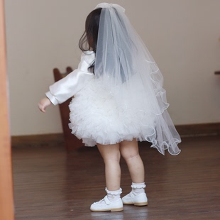 韩国正版春装公主裙女童连衣裙，生日礼服婚纱，表演裙走秀花童蓬蓬裙