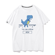 豆小萌创意断网404小恐龙t恤程序，员极客男生圆领短袖夏季潮流体恤