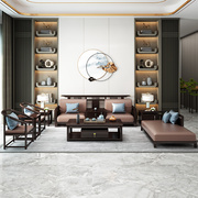 晨府新中式沙发客厅现代简约布艺组合全实木轻奢别墅古典储物家具