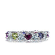 4mm紫水晶托帕石橄榄石，925银戒指戒指女小众，设计指环时尚细中指