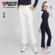高尔夫裤子女春季喇叭裤微喇设计九分裤显瘦服装女裤