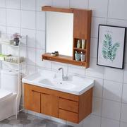 实木浴室柜组合吊柜卫生间洗漱台橡木洗手洗脸盆柜组合现代简约