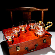耐热玻璃茶具套装功夫茶杯，透明现代耐高温天鹅煮茶壶木盒礼盒装