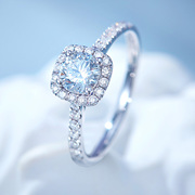 喜钻 钻石戒指女18K金钻戒群镶显钻30分女戒求婚结婚真钻