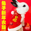 兔子过年衣服冬天保暖宠物小兔子穿的新年喜庆衣服防寒冷加绒专用