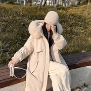 张贝贝(张贝贝)北岛雪域，大毛领连帽长款羽绒服韩版棉服保暖外套