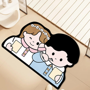 洗手间门口吸水防滑垫厕所垫子地垫硅藻泥速干卫生间地毯浴室门垫