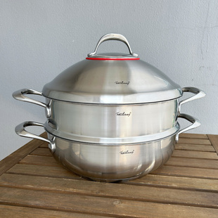 304不锈钢加厚双层蒸锅，蒸屉蒸笼包子馒头食品级，家用燃气灶电磁炉