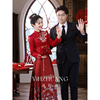 红色马面裙敬酒服2024中式订婚旗袍新娘结婚礼服套装婚礼冬季