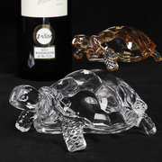 创意水晶玻璃工艺品乌龟摆件招财客厅书房送礼物桌面动物祝福透明