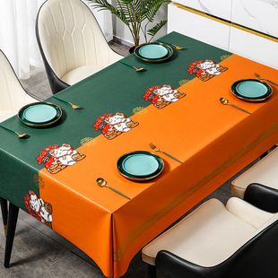 餐桌桌垫桌布茶几垫防水防油防烫免洗长方形台布防滑现代简约布艺