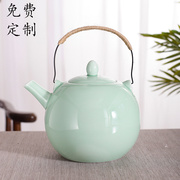 耐高温青瓷大茶壶水壶2升泡茶壶，带过滤网陶，瓷壶餐厅开水壶家用壶