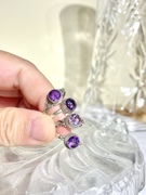 天然紫水晶925银戒指尼泊尔巴厘岛复古原创小众波西米亚手工银饰