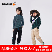 QQduck可可鸭童装春季女童T恤打底衫男童长袖高领保暖上衣