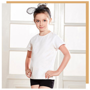 儿童短袖t恤纯棉白色夏季 女童打底衫宝宝纯色上衣中小童时尚